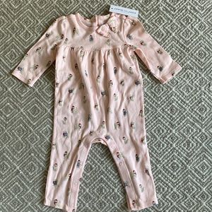 Brand new with tags Janie and Jack pink Paris dog bow onesie size 6-12 months